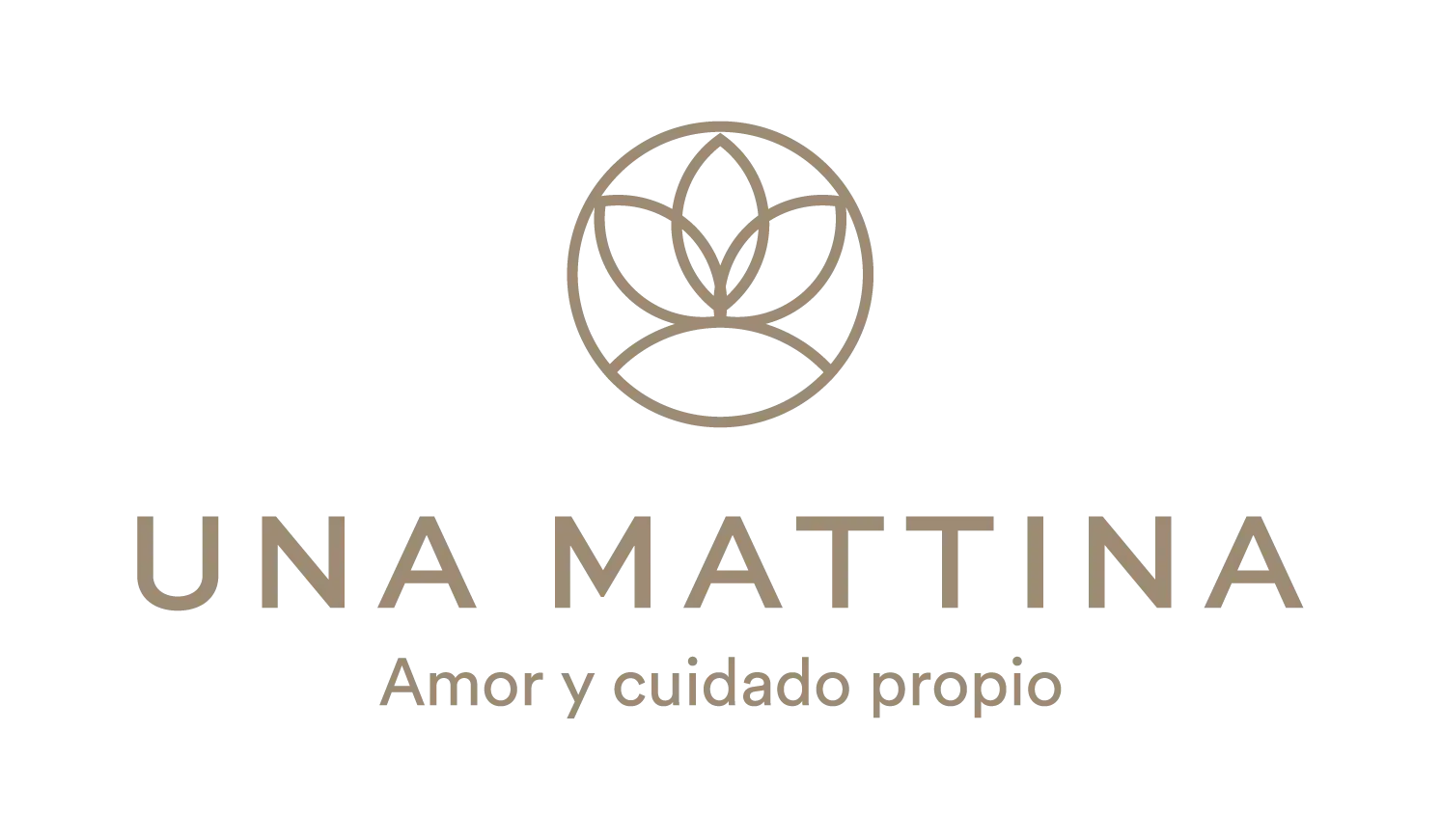 Diseño de logotipo minimalista y elegante en color dorado para la marca Una Mattina.