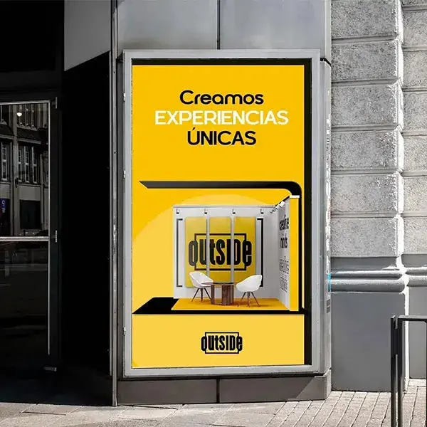 Publicidad exterior y diseño de branding urbano para Outside creado por Barucck Agencia de Marketing Digital
